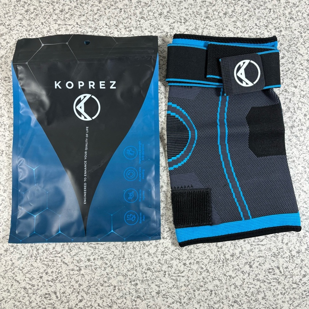 Koprez Unisex Medical Grade Compression Knee Sleeve Blue Large L New